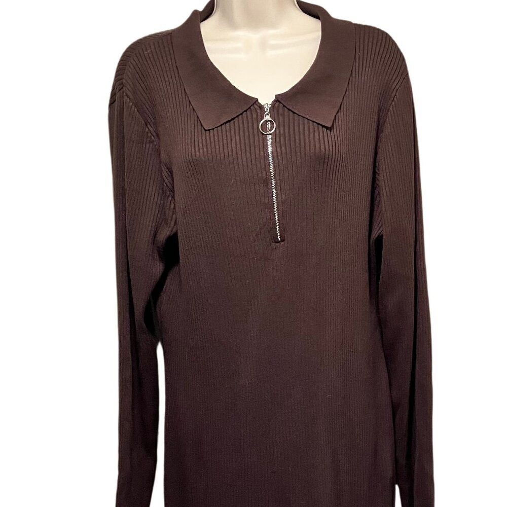 EUC PrettyLittleThings Plus Ribbed Sweater Dress Size: XXL